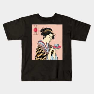 Geisha Tea Time Kids T-Shirt